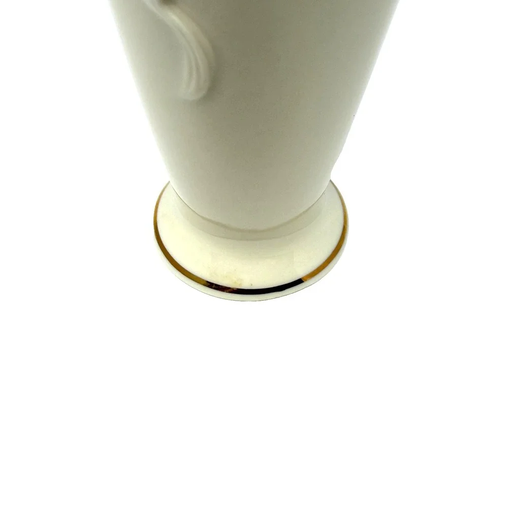 Lenox Rose Blossom Bud Vase Cream Porcelain Gold‎ Trim 6 Inch